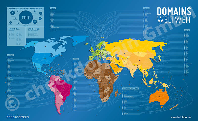 Domain-Weltkarte von Checkdomain